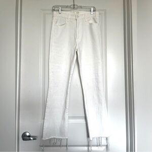 Like New- The Hustler Ankle Fray White Jeans- MOTHER